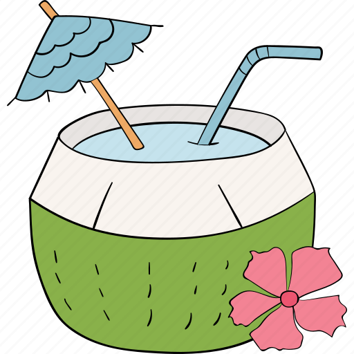 Coconut, drinking, alcohol, cocktail, drinks, summer icon - Download on Iconfinder