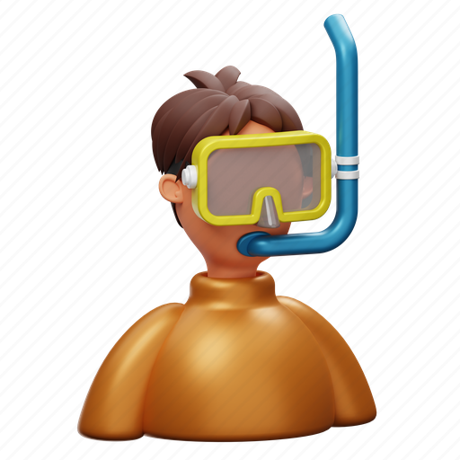 Snorkeling, diving 3D illustration - Download on Iconfinder