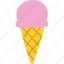 ice, cream, cone, pink, scoop, summer 