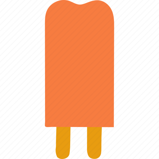 Ice, pop, twin, pole, cream, orange, summer icon - Download on Iconfinder
