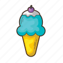 summer, ice cream, cone, dessert, cream, vacation, ice