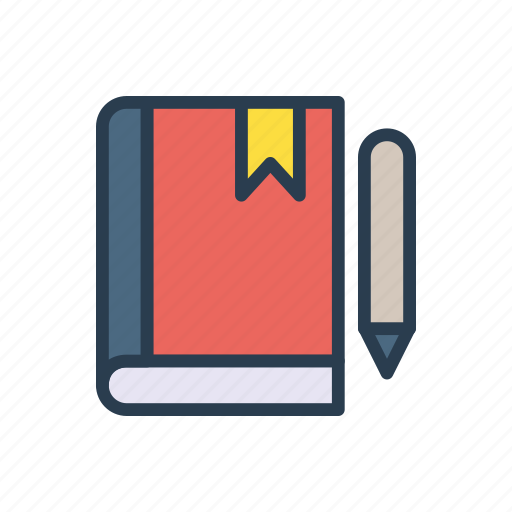 Book, bookmark, library, pencil, write icon - Download on Iconfinder
