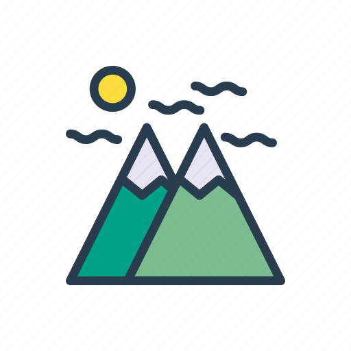 Hills, mountains, nature, sun, weather icon - Download on Iconfinder