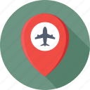 airport, location pin, map, map pin, navigation