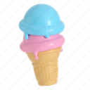 ice cream cone, ice cream, balloon, toy, pool, summer, 3d 