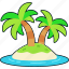 palm, tree, green, island, summer, travel, beach, sea 