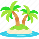 palm, tree, green, island, summer, travel, beach, sea