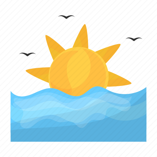 Sun, sunrise, sea, ocean, beach, summer icon - Download on Iconfinder