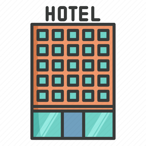 Hotel, accommodation, bed, building, travel icon - Download on Iconfinder