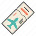 plane, ticket, airplane, boarding pass, flight