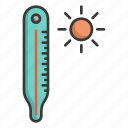 thermometer, temperature, hot, sun, summer