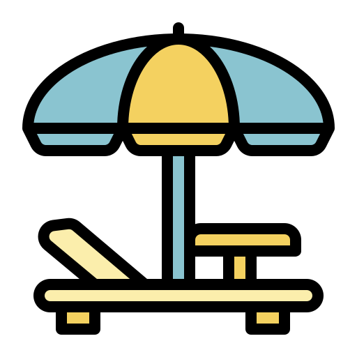 Lounger, umbrella, beach, summer icon - Free download