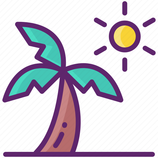 Beach, palm, summer, vacation icon - Download on Iconfinder