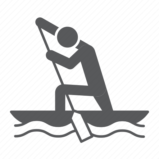 Canoe, sprint, kayak, sport, rowing, river, man icon - Download on Iconfinder