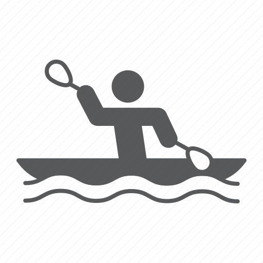 Kayak, sprint, canoe, rowing, sport, river, man icon - Download on Iconfinder