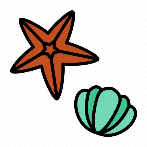 Starfish, shell, seashell, beach, sea, scallop, summer icon - Download on Iconfinder