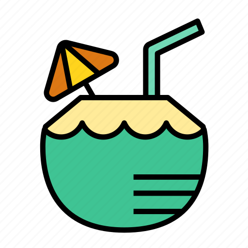 Summer, vacation, holiday, coconut, drink, water, beach icon - Download on Iconfinder