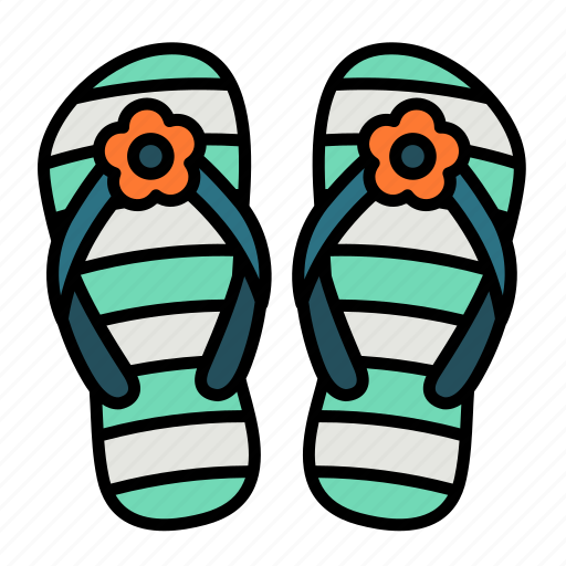 Flats, flip flops, sandals, beach, slipper, summer, footwear icon - Download on Iconfinder
