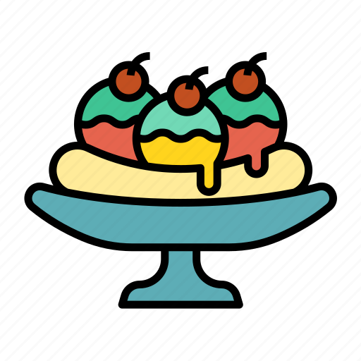 Banana, dessert, ice cream, split, sweet, ice-cream, tasty icon - Download on Iconfinder