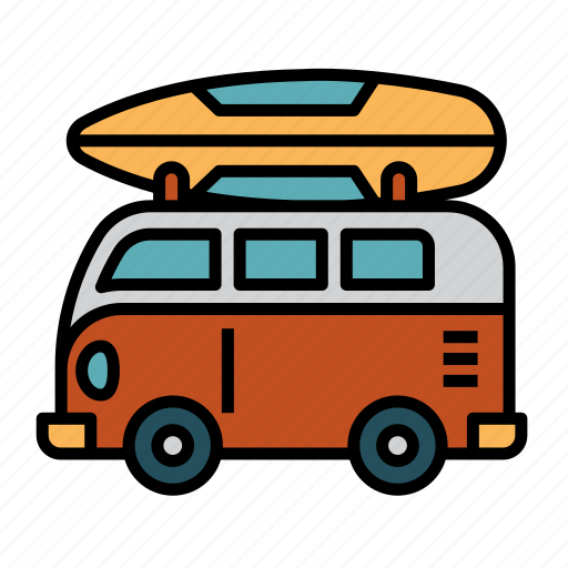 Summer, camper, surfer, transportation, van, vehicle, bus icon - Download on Iconfinder