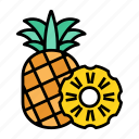 fruit, piece, pineapple, ring, slice, healthy, yellow