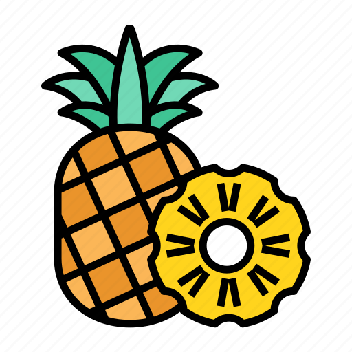 Fruit, piece, pineapple, ring, slice, healthy, yellow icon - Download on Iconfinder