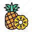 fruit, piece, pineapple, ring, slice, healthy, yellow 