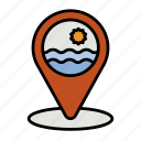 placeholder, location, pin, pointer, marker, beach, sea