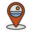 placeholder, location, pin, pointer, marker, beach, sea 