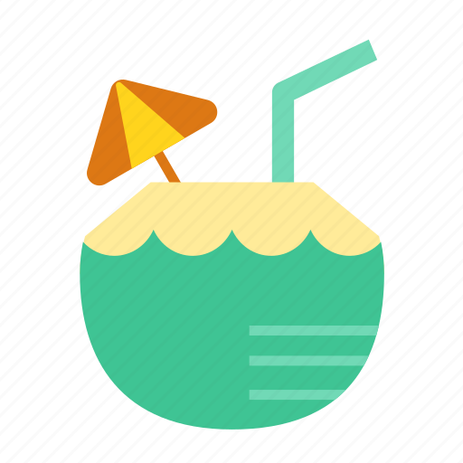 Summer, vacation, holiday, coconut, drink, water, beach icon - Download on Iconfinder