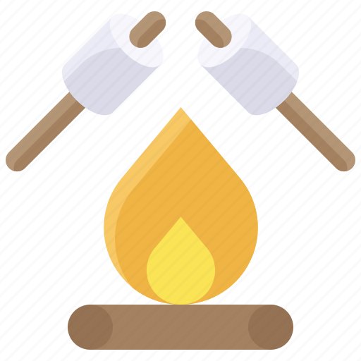 Bonfire, camping, fire, marshmallow, summer icon - Download on Iconfinder