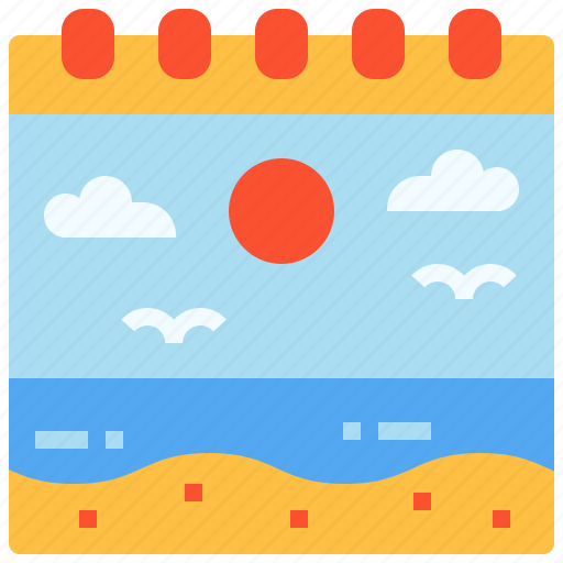 Calendar, summer, time, landscape, beach icon - Download on Iconfinder