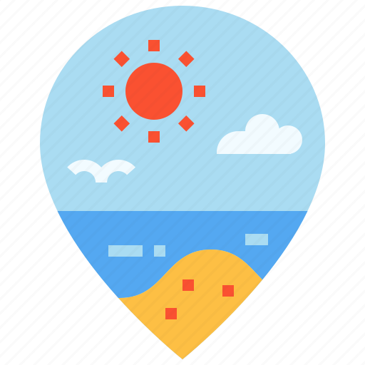 Pin, location, summer, landscape, beach, sea icon - Download on Iconfinder