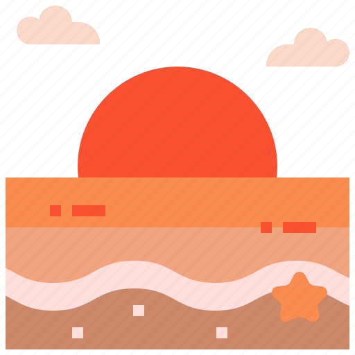 Sunset, sun, sea, landscape, beach, nature, scenery icon - Download on Iconfinder