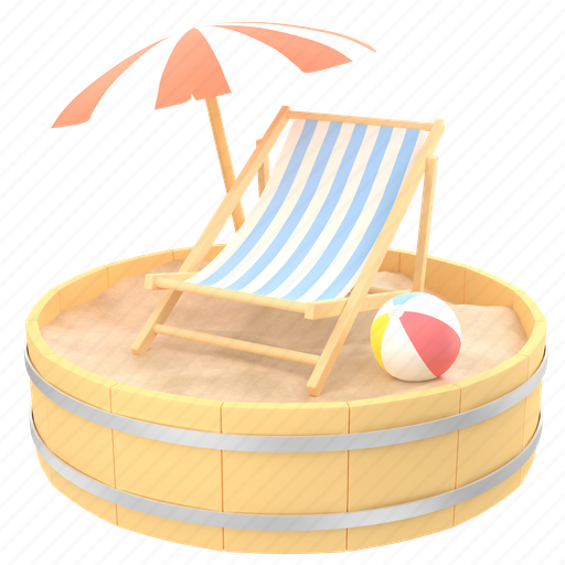 Summer, island, ocean, landscape, vacation, travel, holiday 3D illustration - Download on Iconfinder