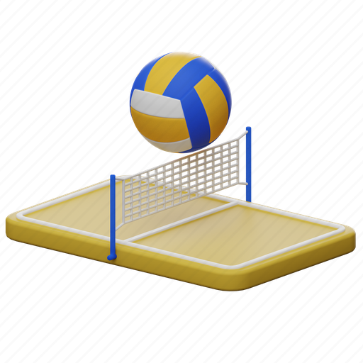 Volley, sport, beach volleyball, game, competition, happy, summer 3D illustration - Download on Iconfinder
