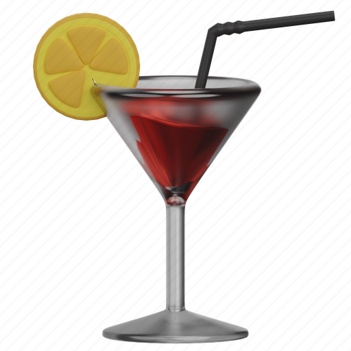 Wine, drink, glass, alcohol, fresh, summer, vacation 3D illustration - Download on Iconfinder