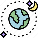 earth, moon, night, sky, space, time, weather
