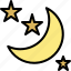 crescent, moon, night, sky, space, time, weather 