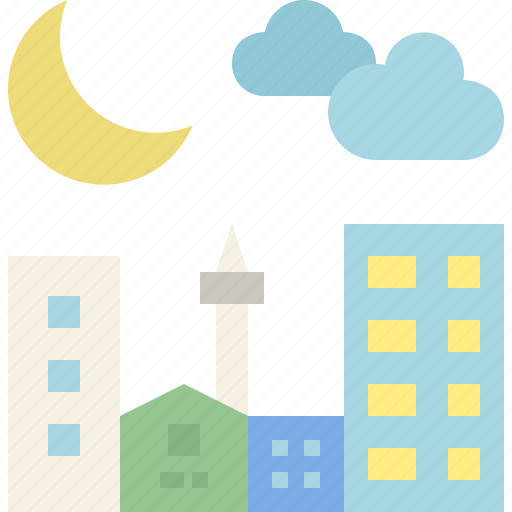 City, moon, night, sky, space, time, weather icon - Download on Iconfinder