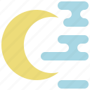 crescent, moon, night, sky, space, time, weather