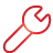 wrench, basic, red