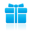 Gift, blue icon - Free download on Iconfinder