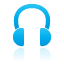 blue, headphone