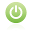 button, power, green