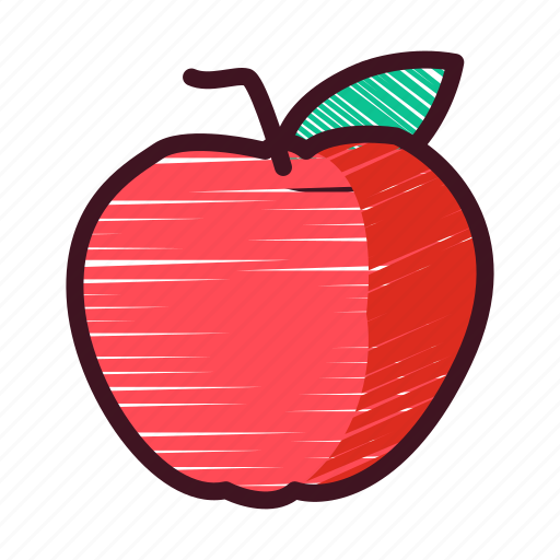 Kids, fruit, food, vegetable, red apple, draw icon - Download on Iconfinder