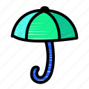 umbrella, kids, draw, protection, rain, weather
