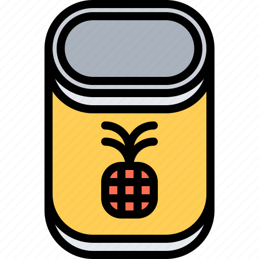Canned, cooking, food, pineapple, shop, supermarket, tin icon - Download on Iconfinder