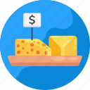 cheese, supermarket, price tag, commerce