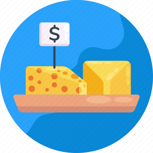 Cheese, supermarket, price tag, commerce icon - Download on Iconfinder